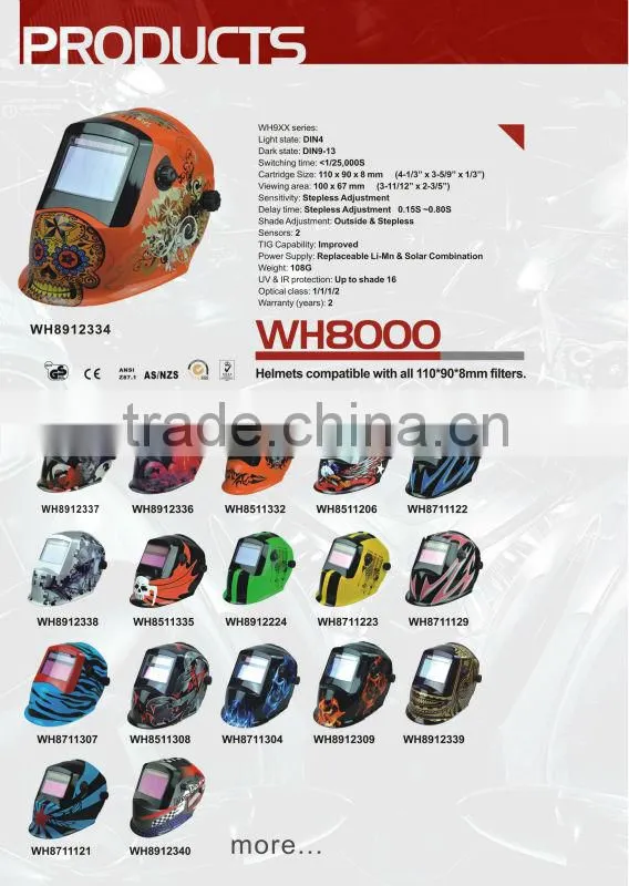 Continuous shade-level settings (9 to 13) good qulity welding helmet