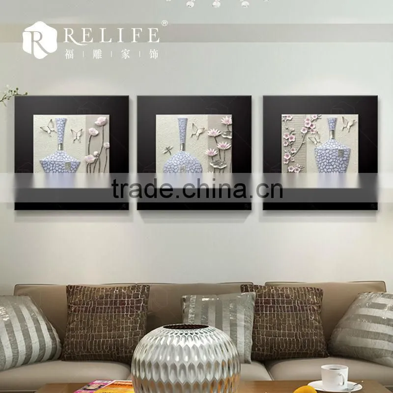 Chinese 3d relief painting with plastic paint pots