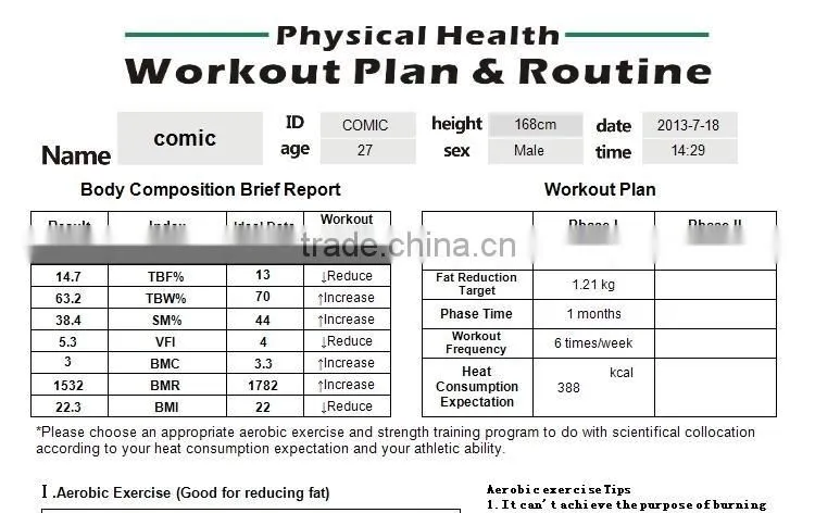 hotsale personal home use body composition analyze equipment