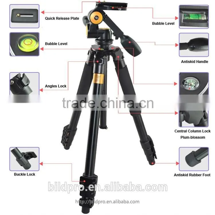 BILDPRO 1.8m Hydraulic Tripod Professional Camera Stand 32mm Aluminum Leg