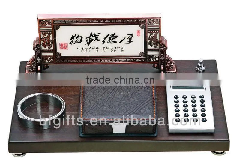 Wood Globe & Name card & Pen Holder Office Stationary Desktop Set Gift-38