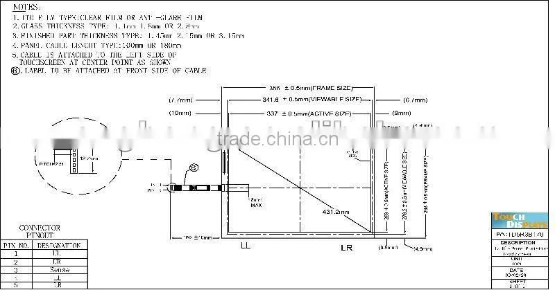 7 inch 4 wire resistive touch screen panel