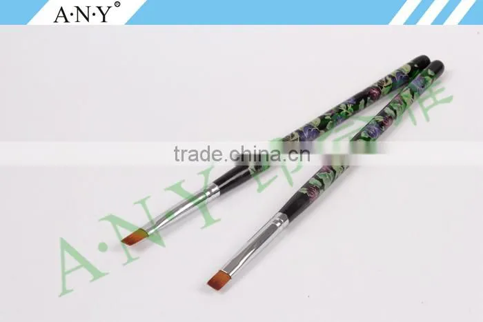 ANY 2016 Hot sale Mental Handle Import High Quality Angled Hair Nail Art Brush Gel Pure Color