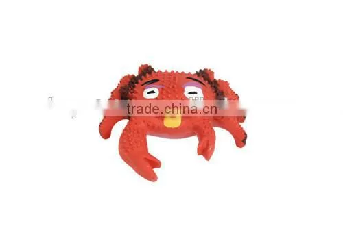 Latex cartoon animal pet toys soft squeaky latex pet toy for dogs crab shape
