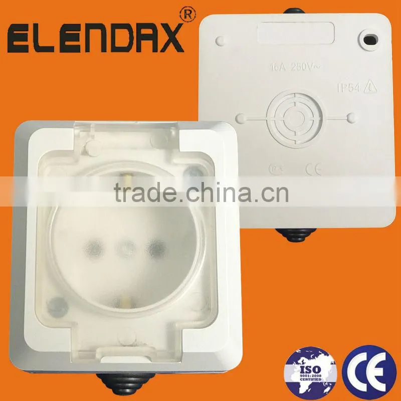 Euro Style Surface Mounted Waterproof Electric Socket with Cover (S5510)
