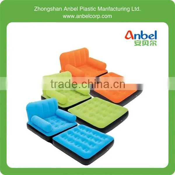 ANBEL SINGLE FLOCKED INFLATABLE SOFA AIRBED ARM CHAIR COUCH ARMCHAIR AIR BED
