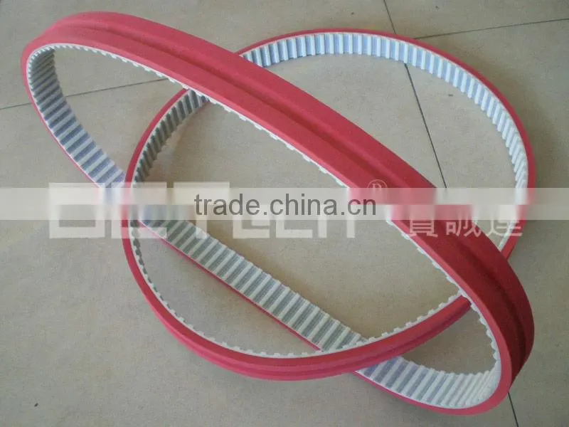 Timing Belt with grooving red rubber