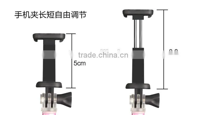 2015 Best Selling Premium Aluminum Light Portable Bluetooth Selfie Stick For Christmas