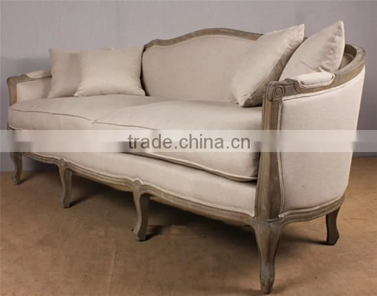 French Style Wooden Three seat Armchair