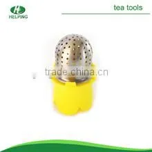 yelow lovely stainless steel plastic tea infuser