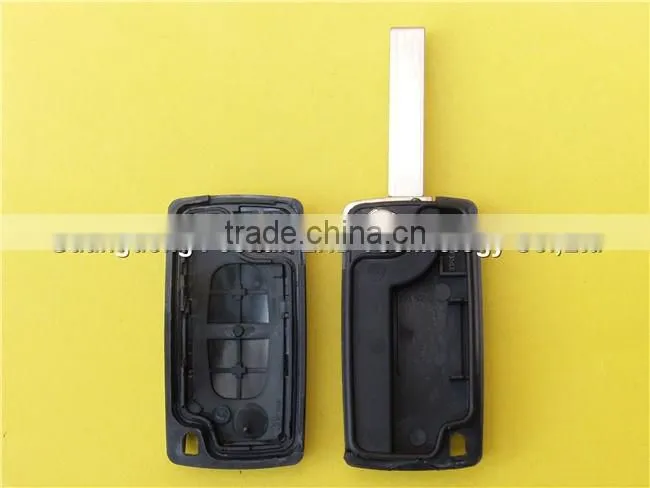 2 button flip folding remote car key shell for Peugeot 407 CE0523