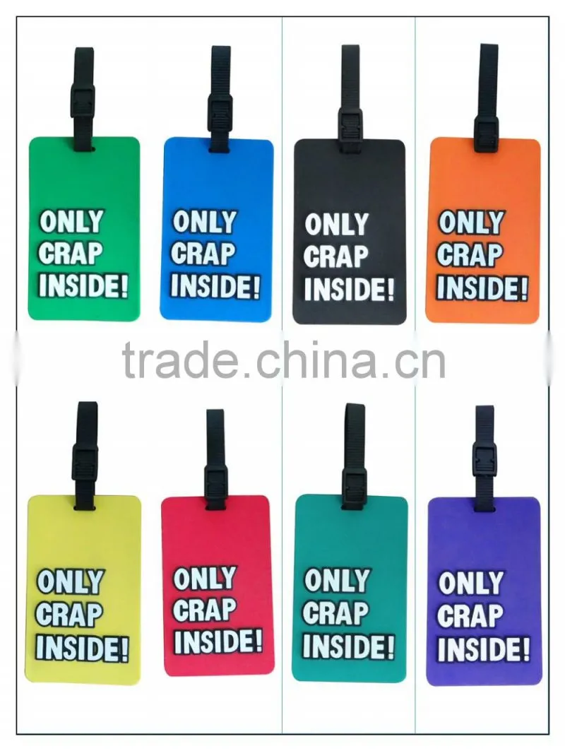 Strap Attach Customized soft PVC Luggage Tag