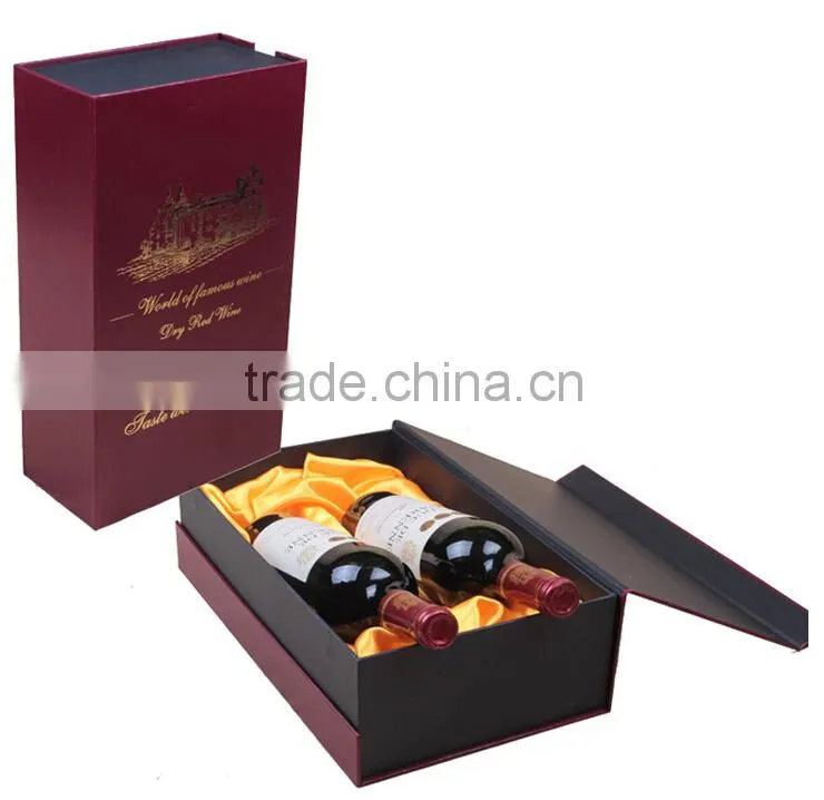 Elegant cheap 2 bottle wine box for gift