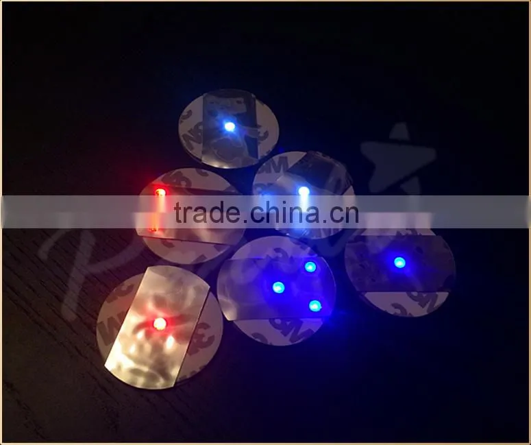 3 leds flashing led bottle sticker glorifier