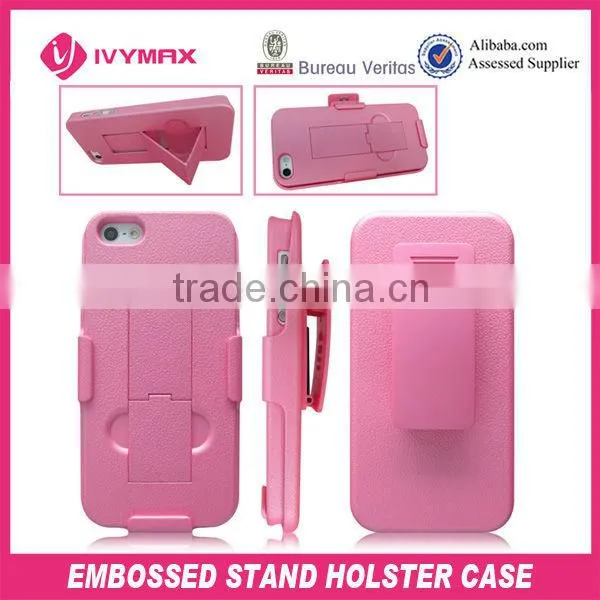 new product plastic embossed holster case for iphone5 mobile phone case