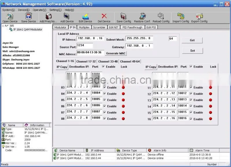 SC-4144 IP to QAM Modulator with MUX-Scrambler