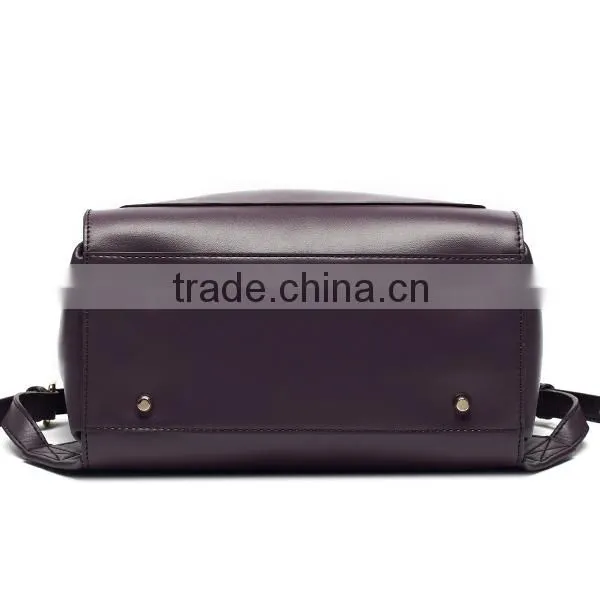 Leading new trend ladies elegant fashion university leather backpack