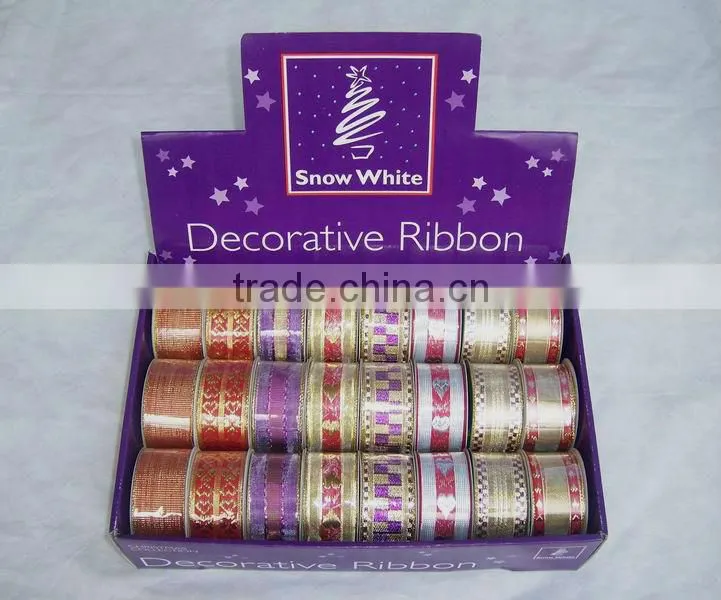 HOT SALE! Christmas Decorative Gift Wrapping Woven Fabric Ribbon
