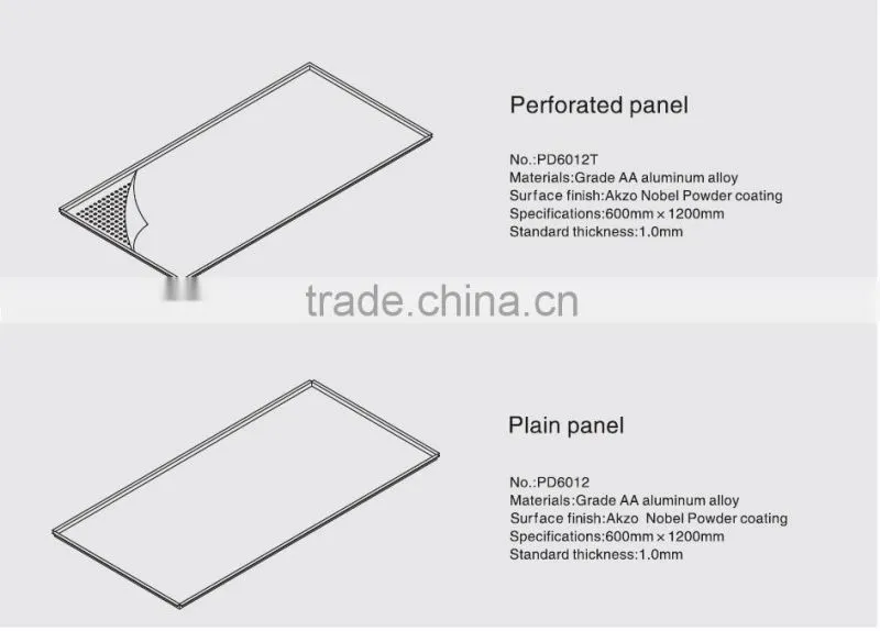 Customized Flat Perforated Panel Metal Ceiling Suspended Ceiling Board Aluminum Lay In Ceiling