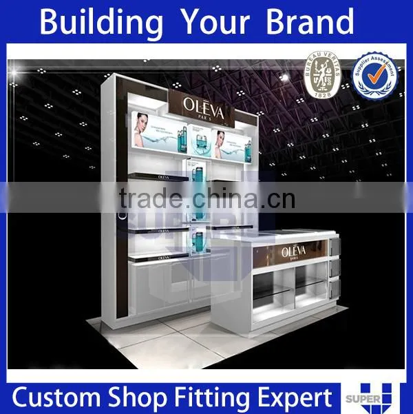 wood cosmetic wall display cabinet
