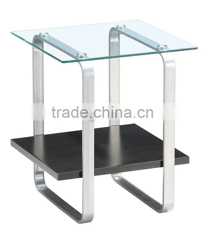 Modern solid glass&wooden coffee table