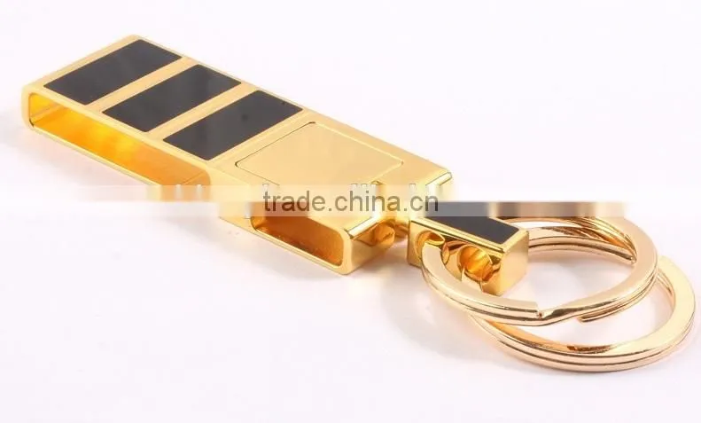 Golden color metal key chain and lighter Business Gift Set