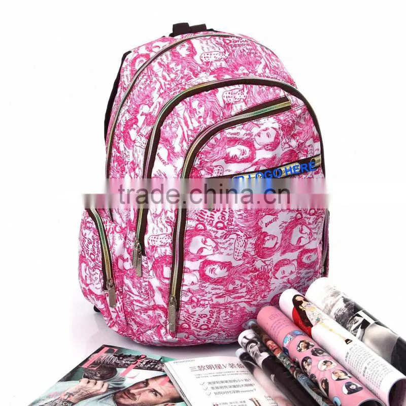 Fashion Girls Backpack Promotional Cartoon Picture School Bag