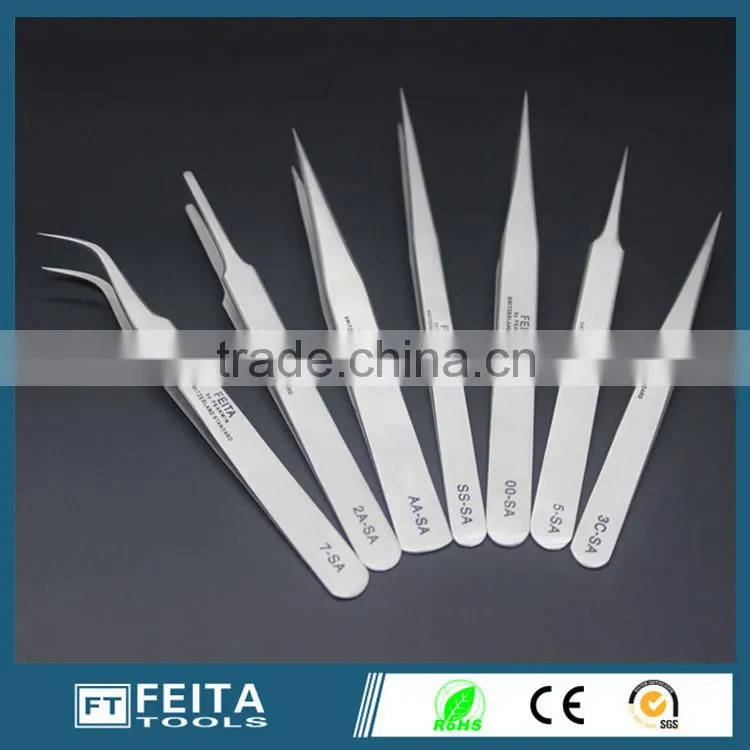SA Series High Quality Stainless Steel New Fine Point Tweezers Set Needle Nose Tweezers