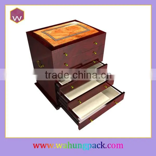 Elegant Blue Pearl Jewelry Box & MDF Jewellery Boxes With Lock And Key For Sale