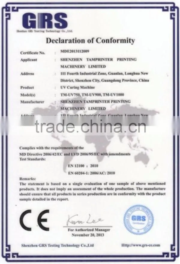 TM-UV750 Ce Approved UV curing Machine