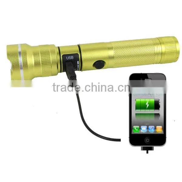 10W c-ree led Rechargeable Torch Light USB Rechargeable Flashlight Long Distance