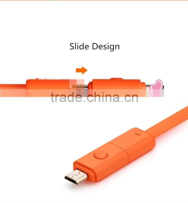 360 degree Rotating Micro USB Charger Cable 2 in 1 Micro USB Data Cable for Android & Iphone