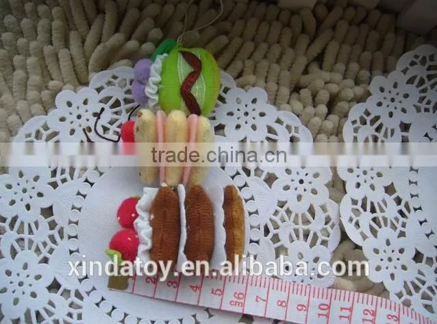 Mini fruit cake food keychain plush toy