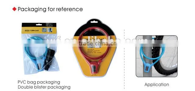 YiFeng 4 Digit Combination Bicycle Lock Cable Lock YF21059