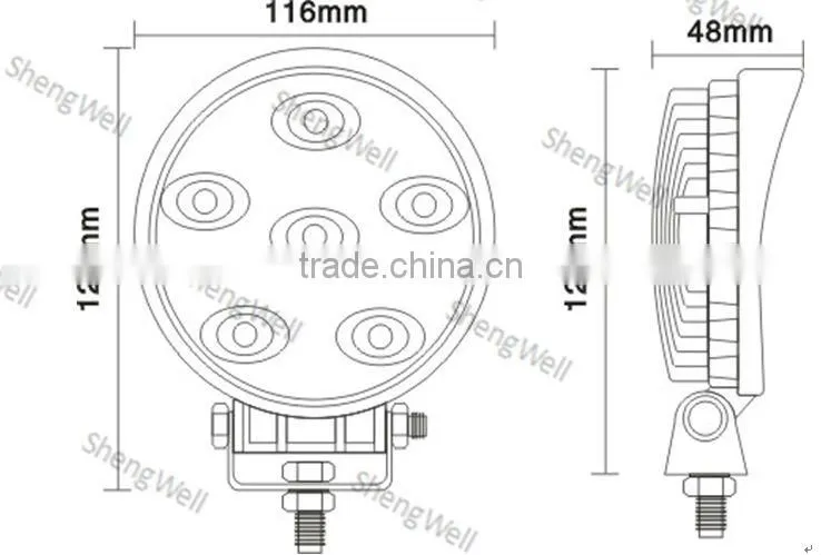 18W 9--32V Round IP67 Epitsar 4" real factory flood/spot beam 1year warranty led work light 18w