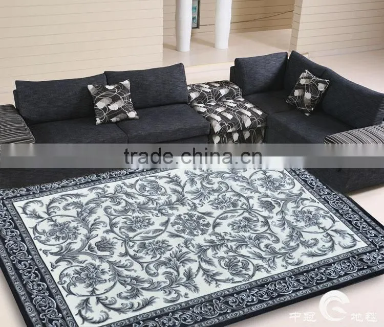 Manufactured Hand Tufted cut pile textured wool and viscose carpet
