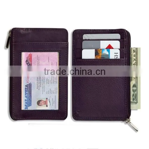 slim rfid block leather wallet