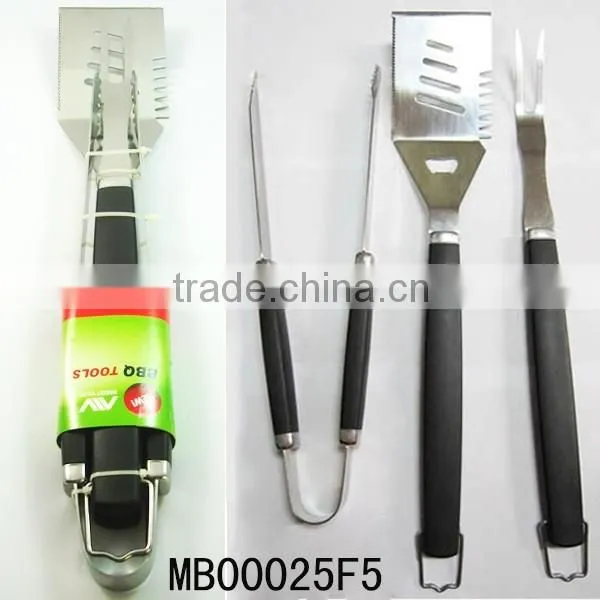 Stainless Steel Multi-functio Open Bbq Tools With Knife Fork Brush Shovel
