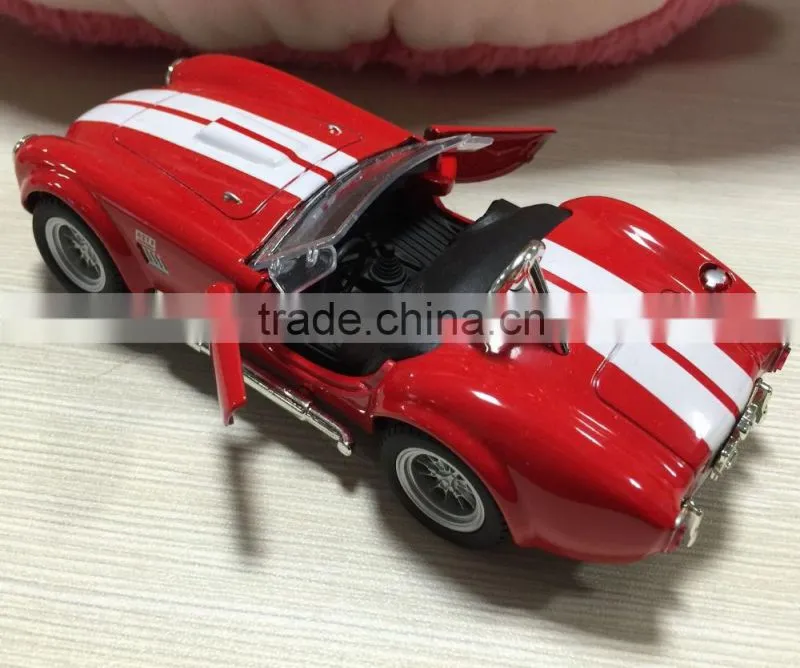 Die cast car 1 32 scale alloy model car Shelby Cobra with light sounds wholesale diecast cars custom logo