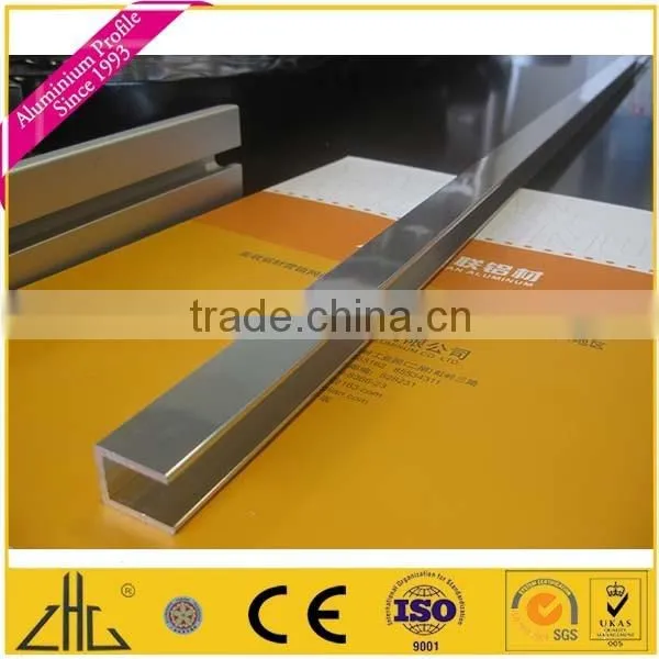 Wow!!!6063T6 powder coated aluminium profile extrusion to make door and window frame, u channel aluminium bottom frame for glass