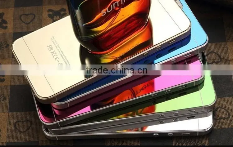 Colorful Tempered glass mirror screen protector for iphone6 Plating mirror screen cover