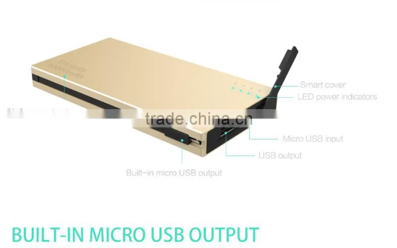 Built-in Plugs universal power bank with fc ce rohs 5000mAh/10000mAh portable phone solar charger
