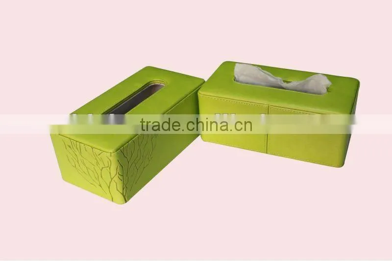 high quality leather tissue box