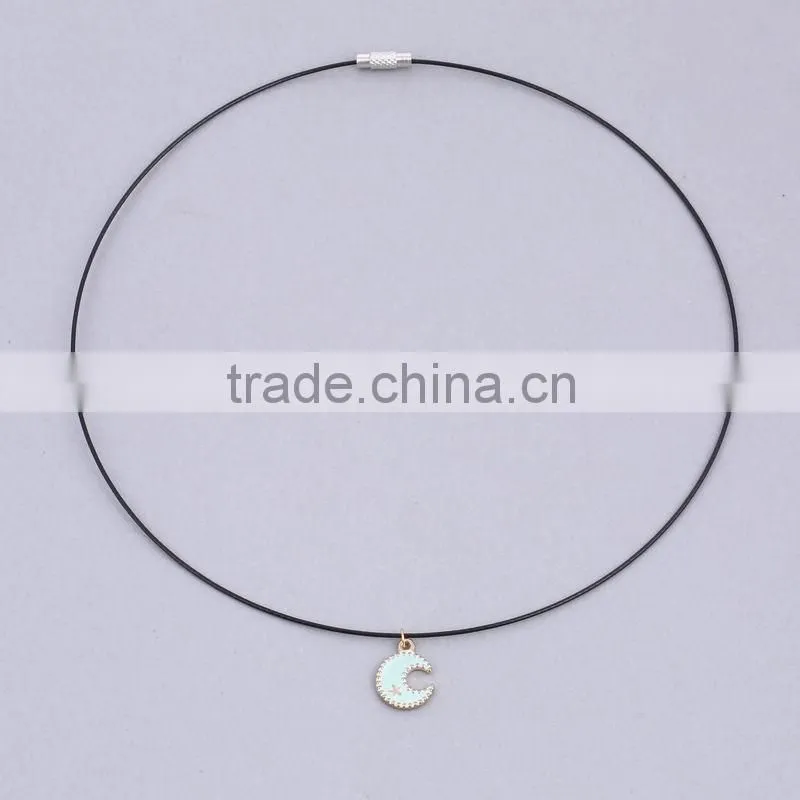Islam Religion Sign Necklaces Accessory Single Tone Black Anime Chain Moon Star Turkey Flag Pendant Turnbucle Chain Necklaces
