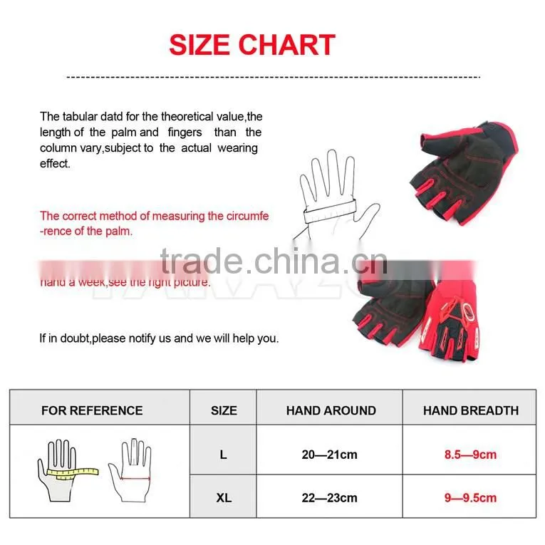 High Quality Motorcycle Red Fingerless Driving Gloves