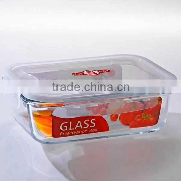 1000ML Food Use and Storage Boxes&Bins Type Rectangular airtight Glass food storage Container with silicone seal