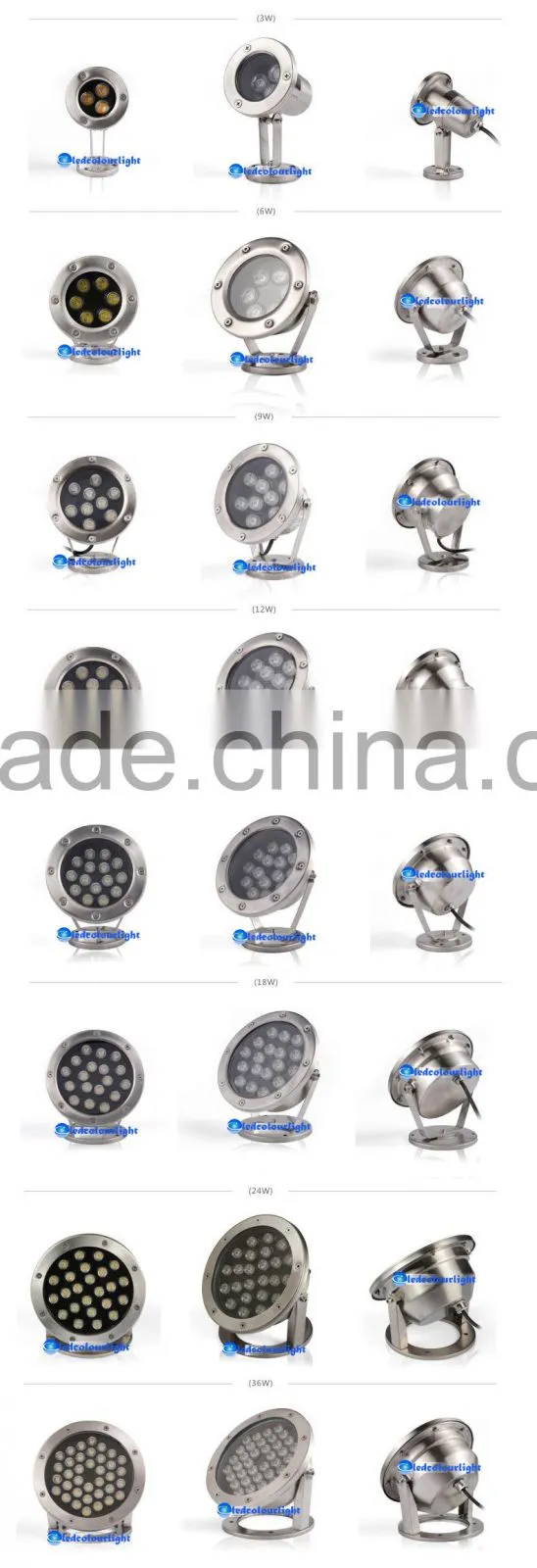 Factory price 12v rgb IP68 led underwater swimming pool light
