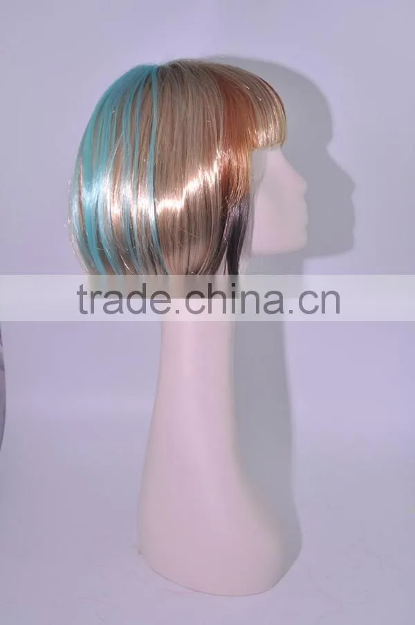 A023 wholesale colors mixed bob wigs hair,synthetic cosplay hair wig short in stock