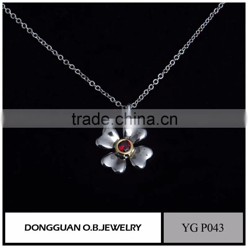 Wholesale Fashion Necklace Jewelry 925 Sterling Silver Crystal Flowers Necklace