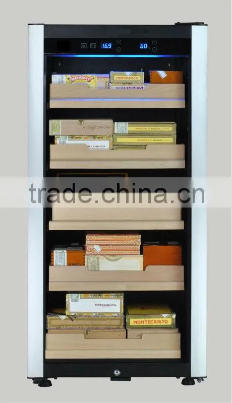 W-C7 Innovative Compressor Cigar Cooler, Wooden Cigar Cooler with Remote Control, Cigar Cooler Cabinet